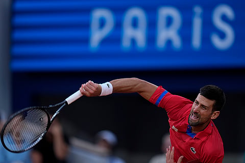 Novak Djokovic plays against Lorenzo Musetti